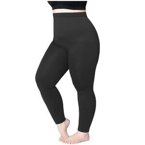 Empetua High-Waisted Shaping Compression Black Leggings Shapewear 4XL New